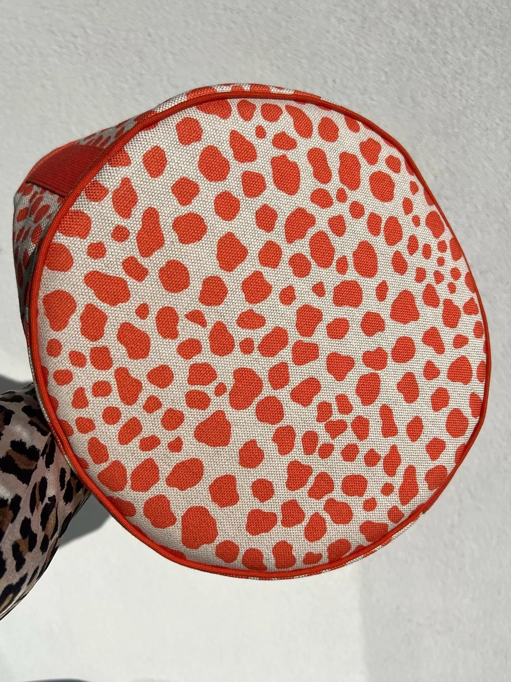RARE HERMÈS KIDS LINE ORANGE CANVAS ANIMAL PRINT TOTE WITH POUCH